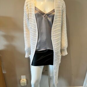 Cozy White Knit Cardigan Sweater